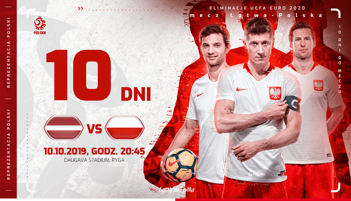 LaczyNasPilka's tweet photo. 1⃣0⃣ - tyle dni dzieli nas od kolejnego meczu reprezentacji Polski! 😍🇵🇱

🔜Łotwa🇱🇻 ✈️Ryga https://t.co/uujsrpr6jz