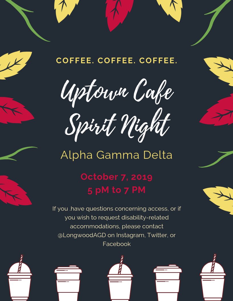 Be sure to come out to our spirit night at Uptown Cafe on October 7 from 5pm-7pm!