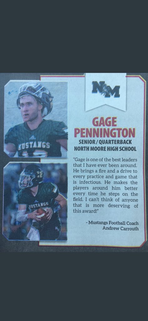 GagePennington1's tweet photo. I just want to say thank you to everyone who voted and has supported me throughout my entire journey! God is good all the time, and all the time God is good, let’s go Mustang Country!❤️ https://t.co/jrgEk3ttYh