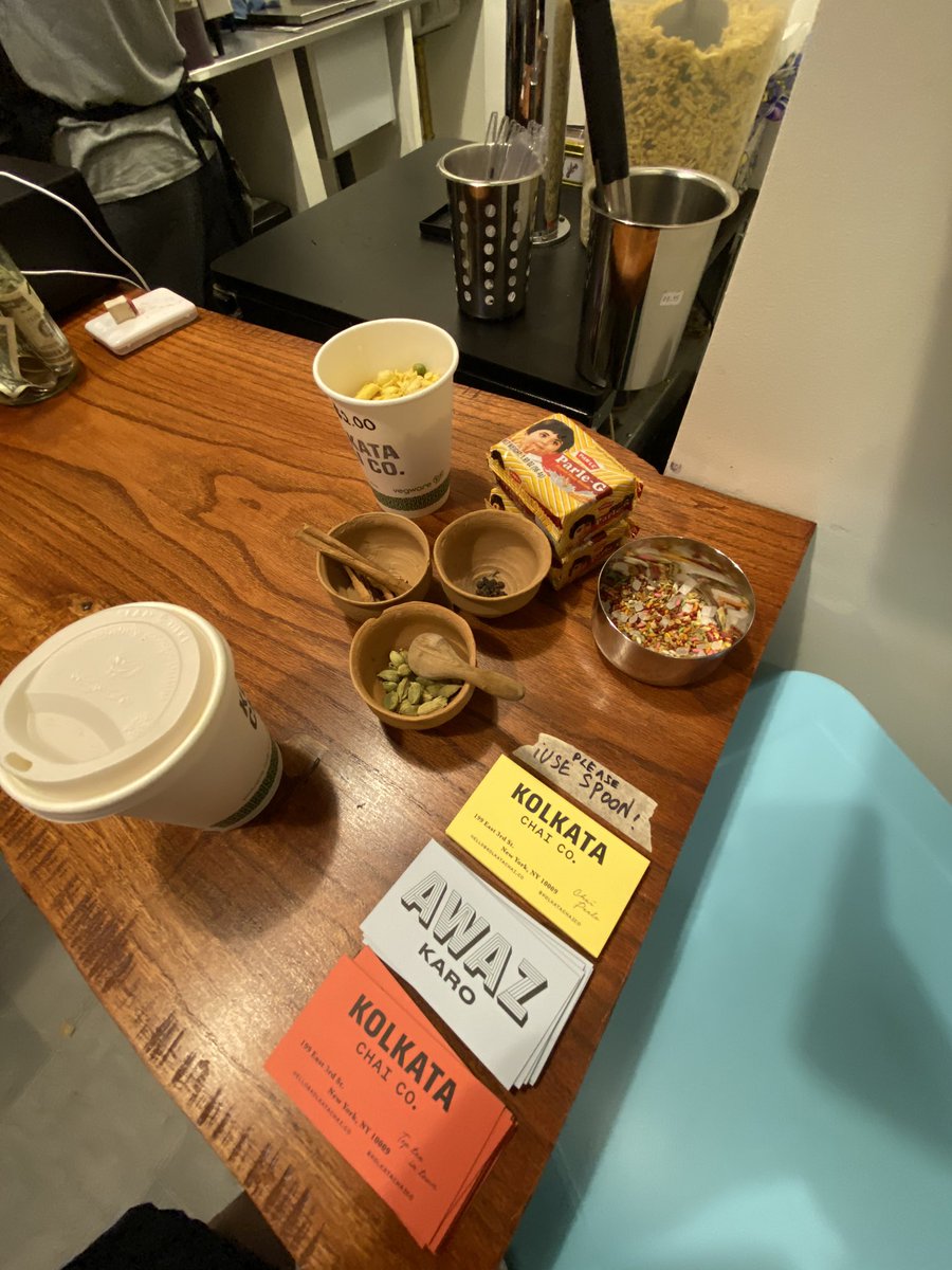 mrsharma's tweet photo. My friends @anihustles &amp; @ayanisdreaming just opened the new SPOT in NYC!

Chai ☕️ brings the Indian daily ritual of having chai everyday with family/friends, a small bite to eat, and a relief from the day.

Immigrants are unstoppable.

Congrats Ani and Ayan 💙🙏 https://t.co/W2p5TlJl81