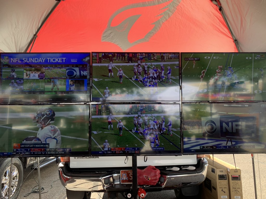 dsandersinaz's tweet photo. This is how we tailgate with  the #sundayticket  on #nfl Sunday at the #AZCardinals https://t.co/WKjBaTIE8X