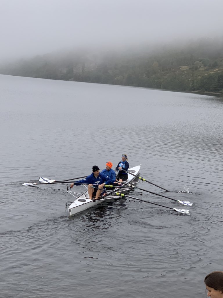 StAndrewBC's tweet photo. And thank you @StirlingRowing for lending your fantastic triple, in which we completed #MonsterTheLoch in a cracking 2h45. We’re not aware that there is a record for a mixed triple on Loch Ness so shall we assume the Jemima has set one!! 🏆 https://t.co/D8n36tXi7o
