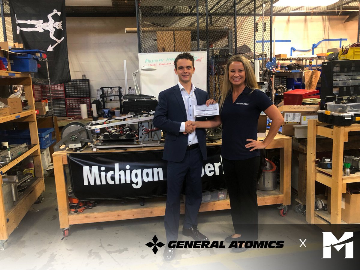 MHyperloop's tweet image. We are so pleased to announce our latest partnership with General Atomics! GA is supporting our team with a Victors level sponsorship that will allow us the resources we need to engineer the best pod possible. We are so grateful for their support and excited to work with them!