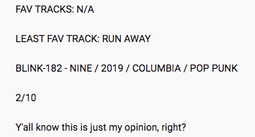 GBlink155's tweet photo. @theneedledrop Maybe further explain this opinion on @blink155pod ? https://t.co/X2z4GYjPoL