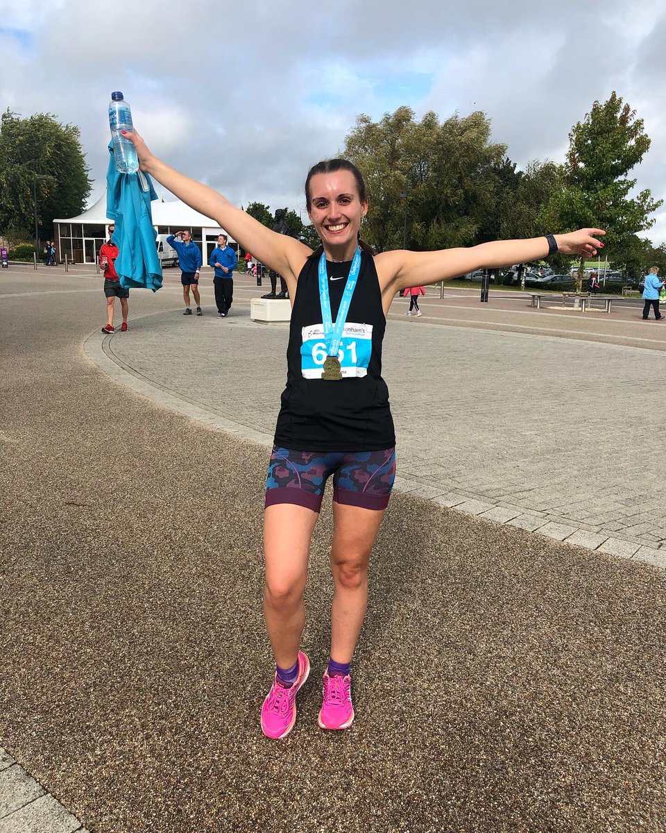 AccountingEmma's tweet photo. At the start of summer when I signed up for my first half marathon, I set myself a goal of sub two hours. My feet have been continuously deteriorating throughout training and although I missed my goal by twenty seconds, I couldn’t be more proud of myself🏃🏽‍♀️#CheltenhamHalfMarathon https://t.co/7ZqrwWLZPS