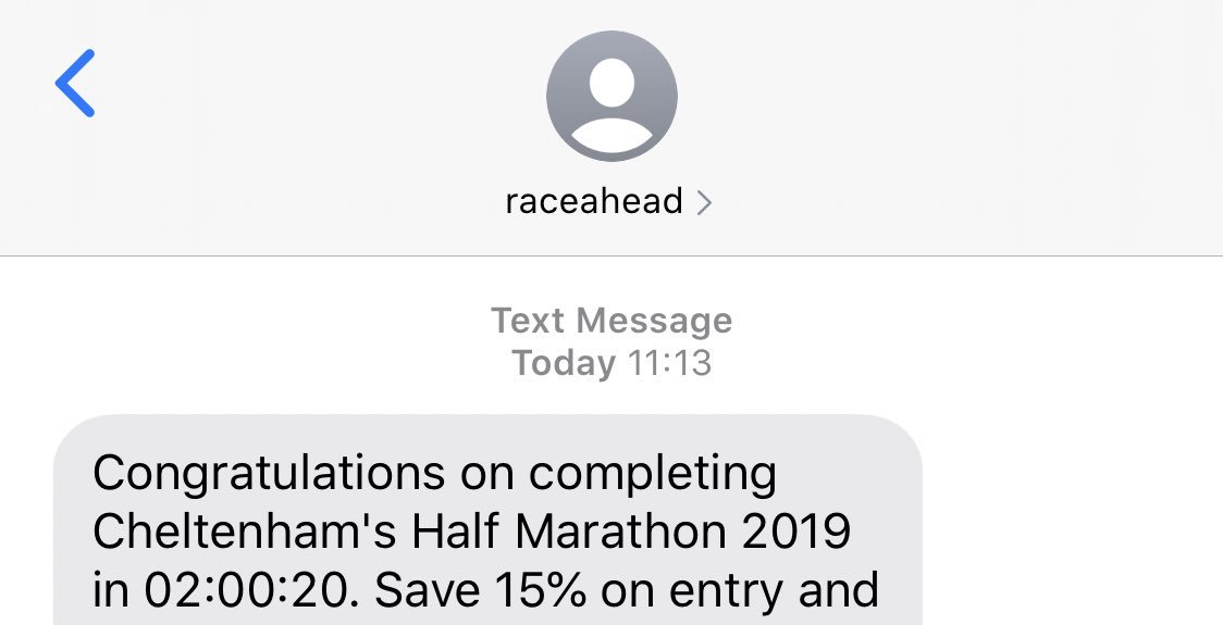 AccountingEmma's tweet photo. At the start of summer when I signed up for my first half marathon, I set myself a goal of sub two hours. My feet have been continuously deteriorating throughout training and although I missed my goal by twenty seconds, I couldn’t be more proud of myself🏃🏽‍♀️#CheltenhamHalfMarathon https://t.co/7ZqrwWLZPS