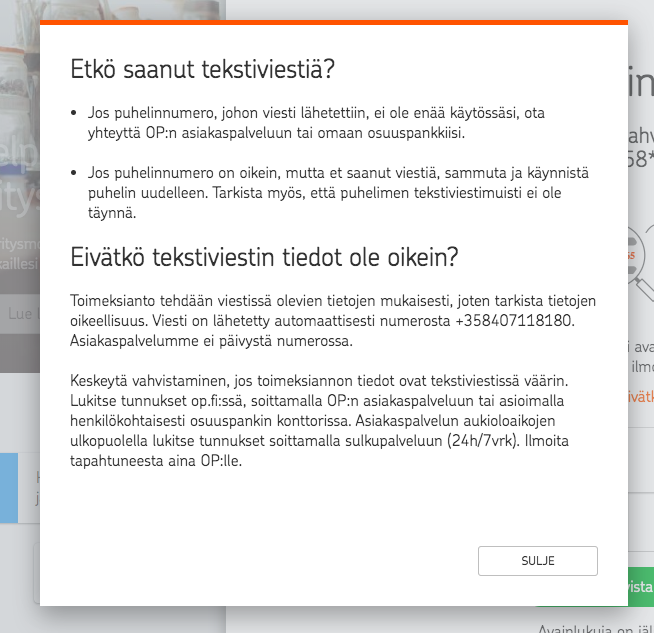 Oon ulkomailla ja puhelin hajosi. En pääse verkkopankkiin, koska lisävahvistuksen tekstari ei luonnolisestikaan tavoita mua just nyt. Neuvoksi annetaan soitto aspaan tai vierailu konttorissa, eikä kumpikaan onnistu puhelimettomana ulkomailta käsin. Dear <a href="/OP_Aspa/">OP:n asiakaspalvelu</a>, what to do?