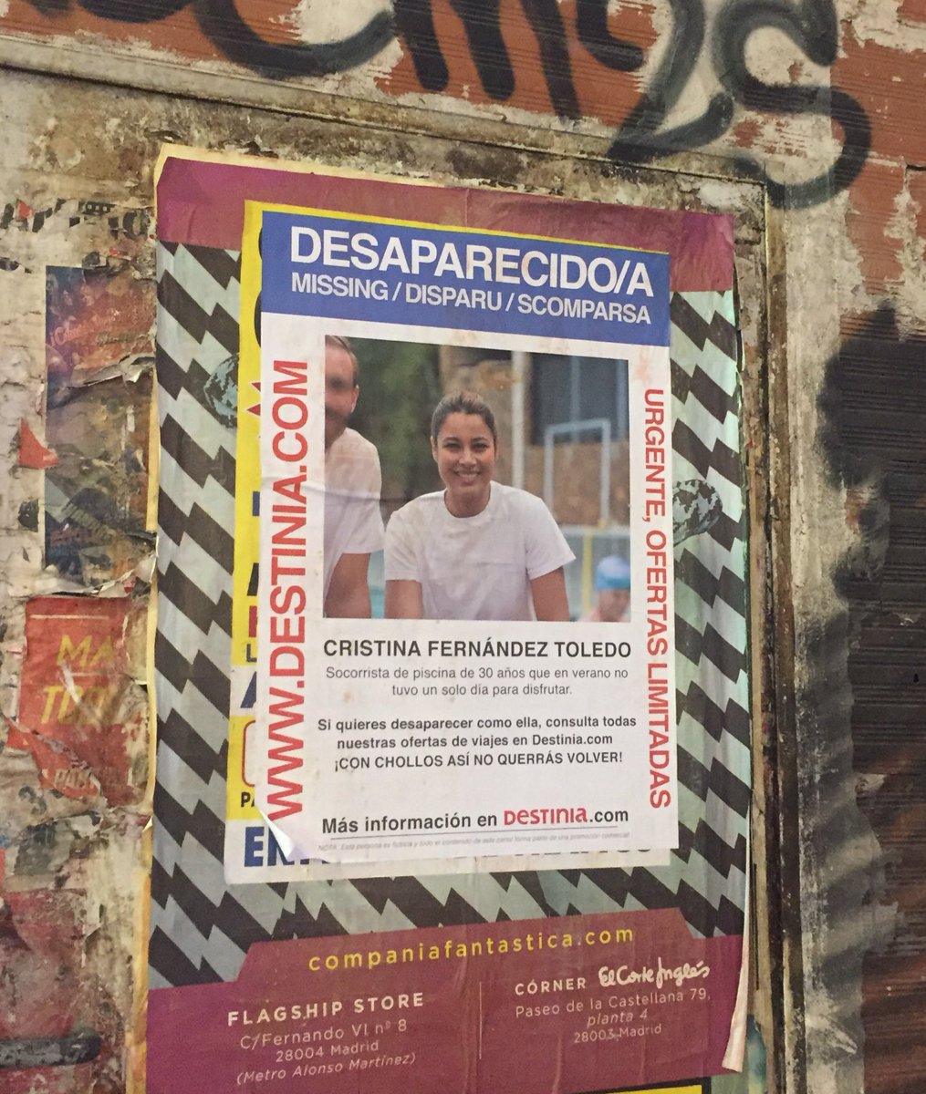 dtellez's tweet photo. Campaña publicitaria de muy mal gusto @Destinia. Muy bajo intentar captar la atención de la gente con este tipo de carteles 👎🏼 https://t.co/4e4TTGi33V