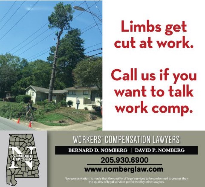 Alabamaworkcomp's tweet image. Limbs get cut at work. Call us if you have a workplace accident. #ALworkcomp