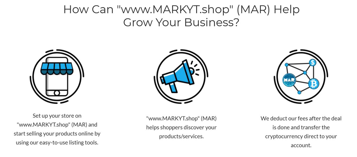 Did you know that #MarkytShop and $MAR could help your company to grow with the support of #crypto? 

Take a look at our MARKYT.shop and see how #MAR can change the whole e-commerce system! 👀