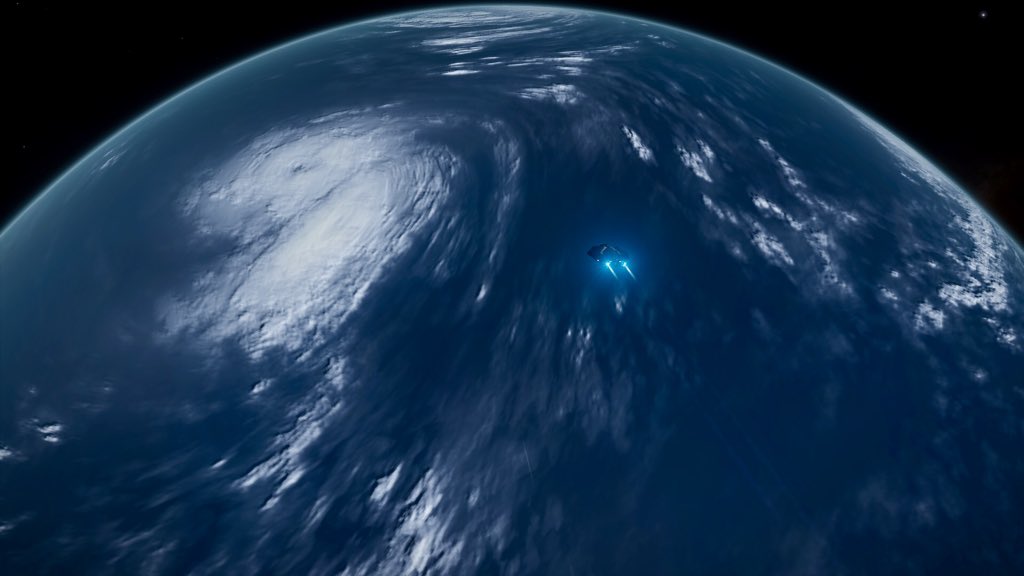 Niibl's tweet photo. Day 368 (474) - Expedition Aqua
Me alone in the Black
Innermost planet of a class G system, terraformable ocean world, with a breathable atmosphere.
66 C, 0.67g, 0.42Atm, 19h day.
@EliteDangerous
@GalPhotoED
#EDPostcards
@MissionFarsight https://t.co/J3FQTP2h0A