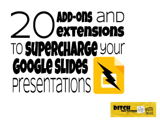 ShelbySchreibe4's tweet photo. Check out @DitchThatTxtbk 's post, "20 add-ons and extensions to supercharge your Google Slides presentations" for some fun and innovative ideas for your Google Slides!
https://t.co/TgwwYmrBIi https://t.co/DUdcKnYtgo