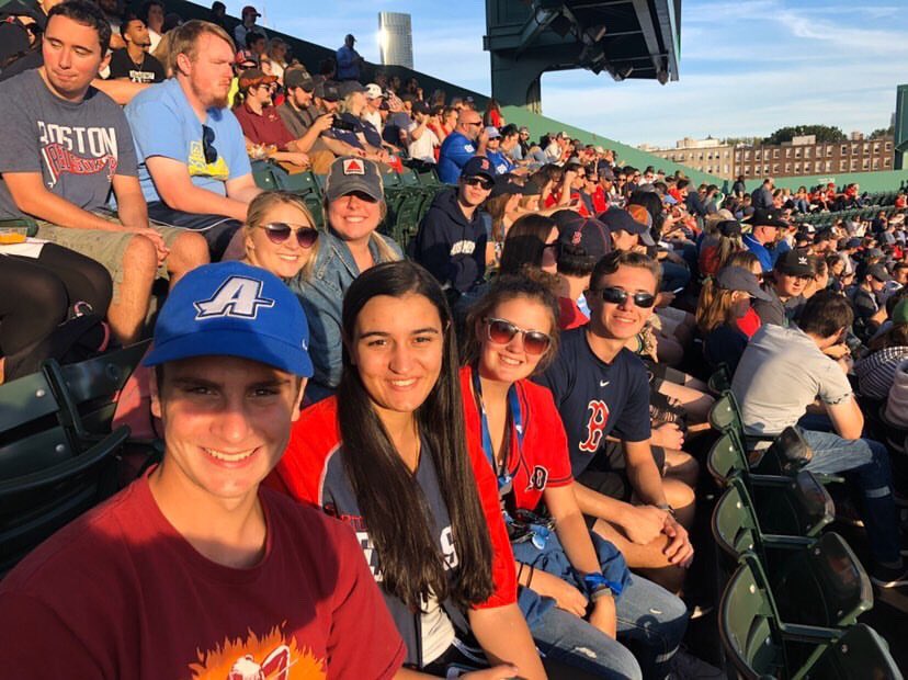 AssumptionUMA's tweet photo. Assumption students had a great day at Fenway Park to see the Boston @RedSox win at home! #GoHounds #GoRedSox ⚾️🐾 https://t.co/qDtG2rY3Hq