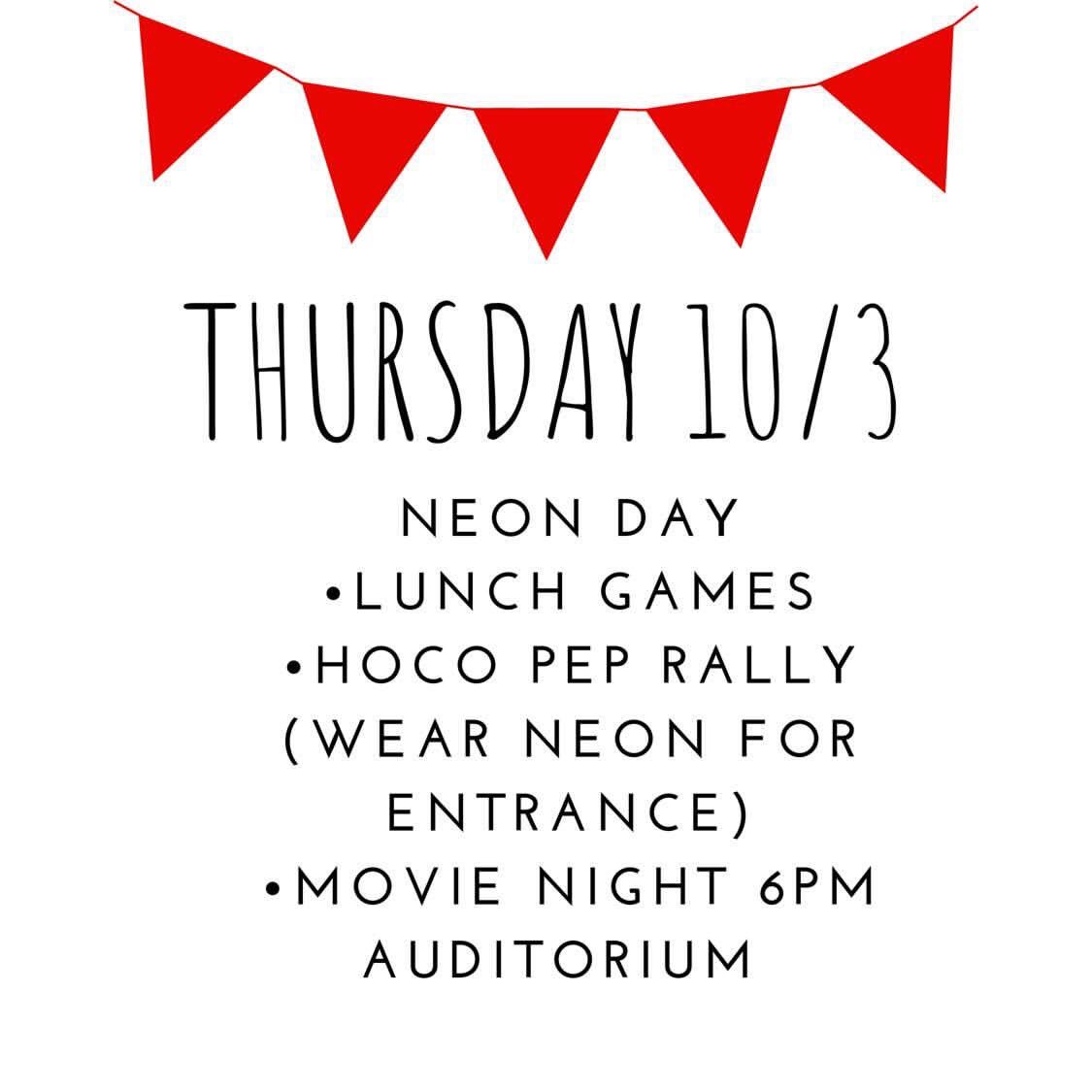 cudasga's tweet photo. homecoming week events https://t.co/xfiptHVXaT