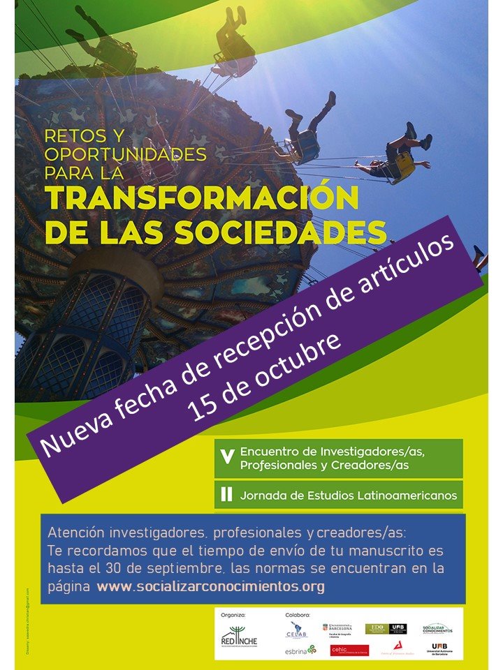 Atención amig@s 📣📣 ha ampliado el plazo de envío de manuscritos ✍️, la nueva fecha de recepción es hasta 15 de octubre del presente. 

<a href="/RedINCHE/">Red de Investigadoras/es Chilenas/os</a>