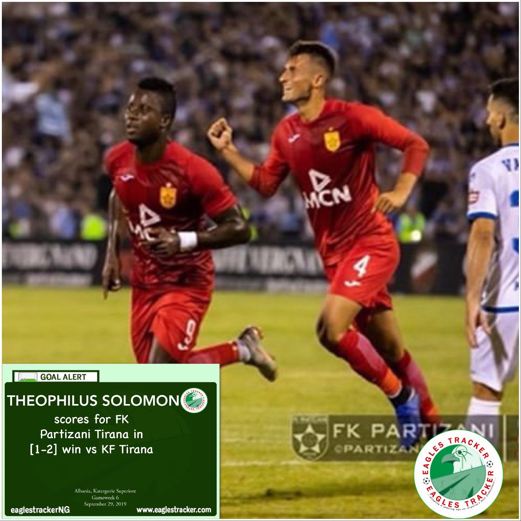 Home of Nigerian Football on X: Theophilus Solomon scored the winning goal  for #fk #partizani in their [1-2] #Albania #kategoria #superiore win vs #kf  #tirana —————————————— More on  Link in  @eaglestrackerng
