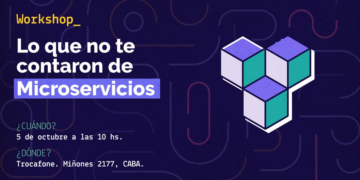 workshopsjs's tweet image. 😮 Lo que no te contaron de Microservicios 😮
➡️ Sumate gratis al nuevo workshop en las oficinas de @TrocafoneAr, este sábado 5 de octubre.
eventbrite.com.ar/e/lo-que-no-te…
