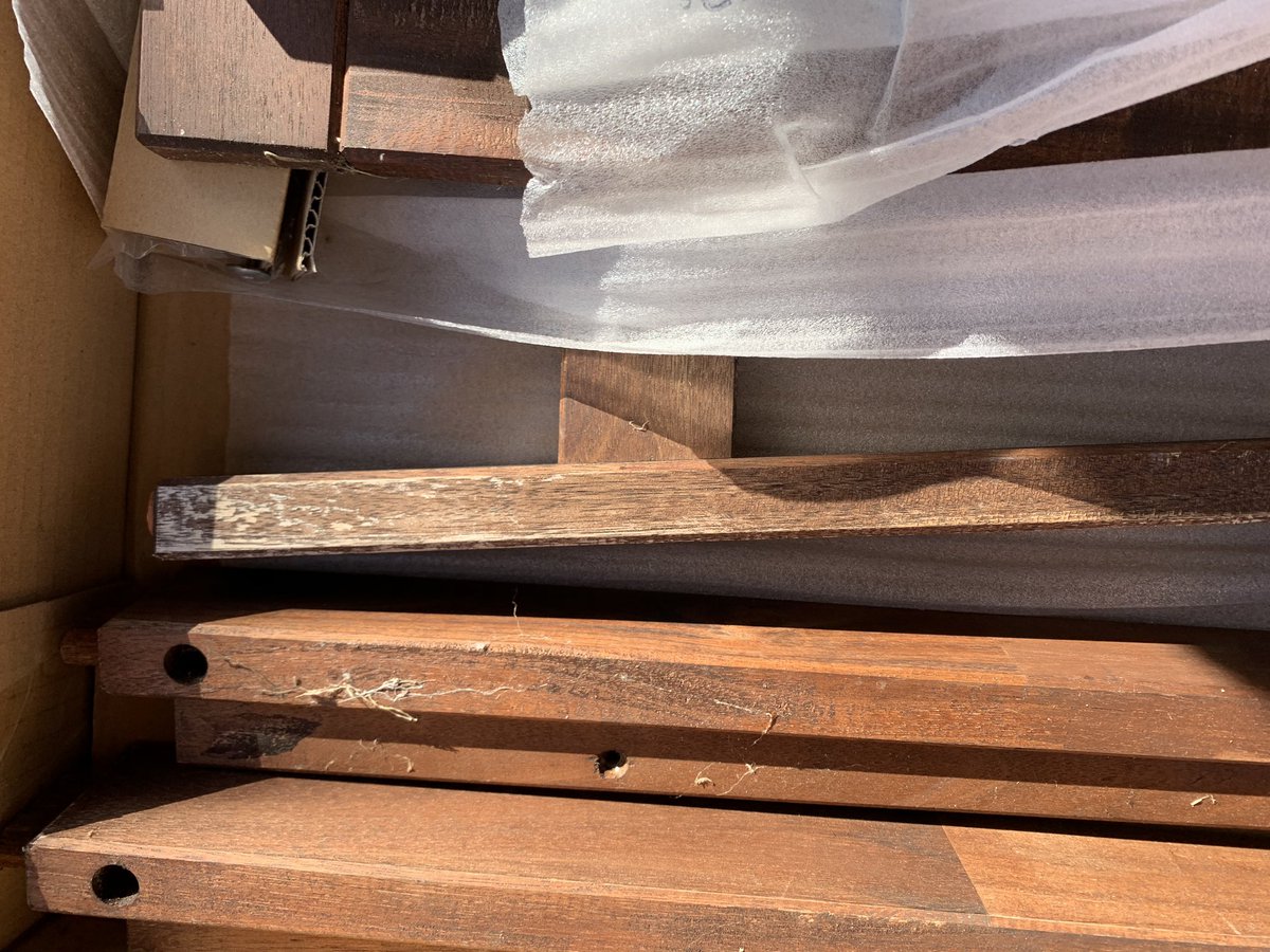 HFotography's tweet photo. Was super excited to build this APPLARO bench from @IKEAUSA but opened it to find that it was a bad return put back on the shelf! Help please, IKEA! 😫 https://t.co/vQIiUVsW4w