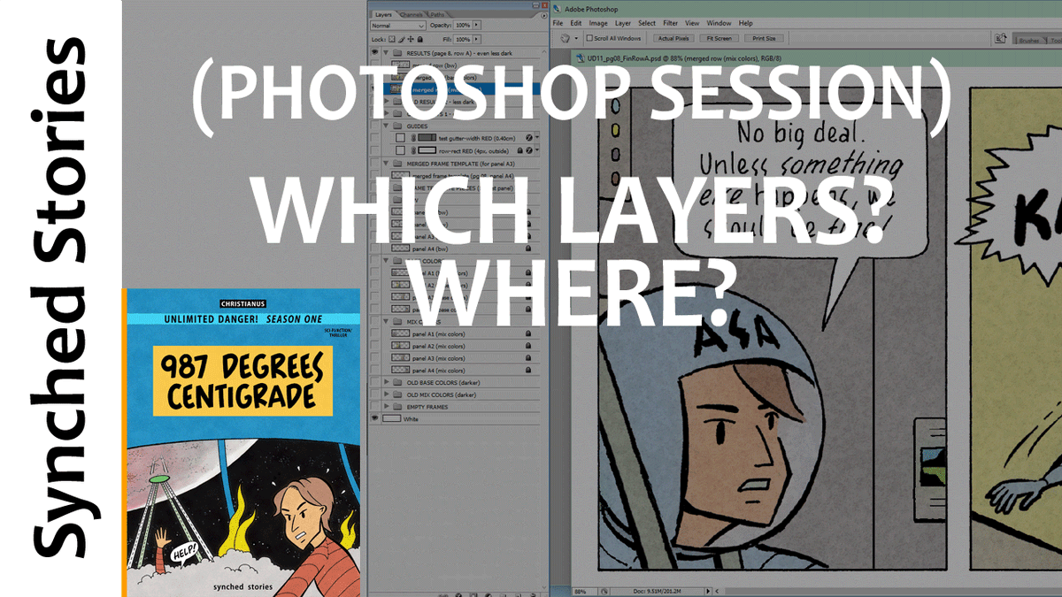 #ud11comic #unlimiteddanger #makecomics #comicbooks #comics #comic #photoshop #design

Video: "Make Comics: Organizing Your Layers in a 'Real' Comic Book Panel Document (Photoshop Session)". Examples from my #scifi-#thriller "987 Degrees Centigrade".

youtu.be/EwU0tqlFYB8