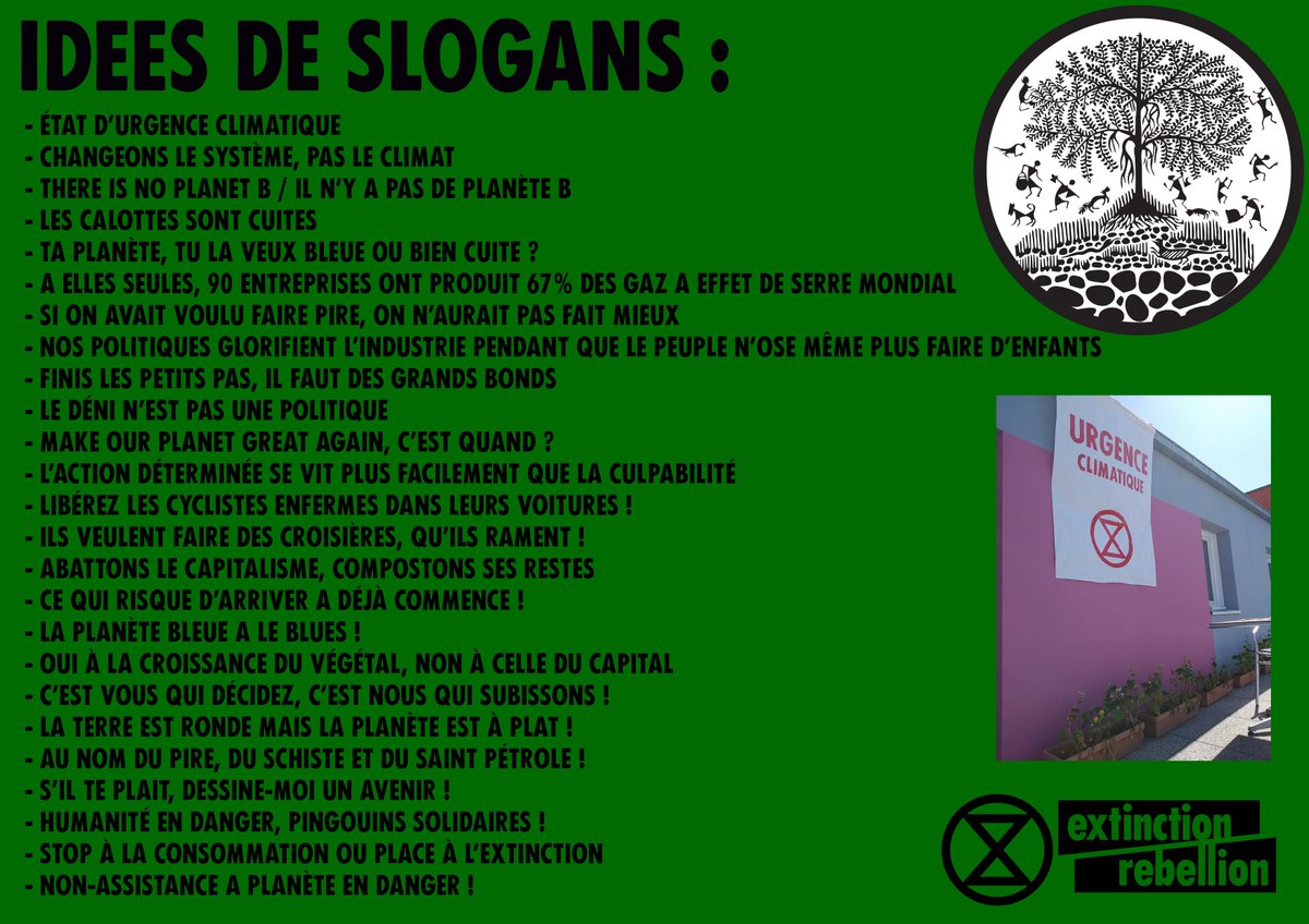 xrFrance's tweet photo. À 1 semaine de la Rébellion Internationale d'Octobre
▶️ Défi n°4 du 30 septembre au 6 octobre pour le #XRchallenge 
Engagement maximum ✊✊✊
En direction vers la Rébellion Internationale 💚
Détails en image en dessous #InternationalRebellion #ExtinctionRebellion #RebelForLife https://t.co/mB7dx3Tep1