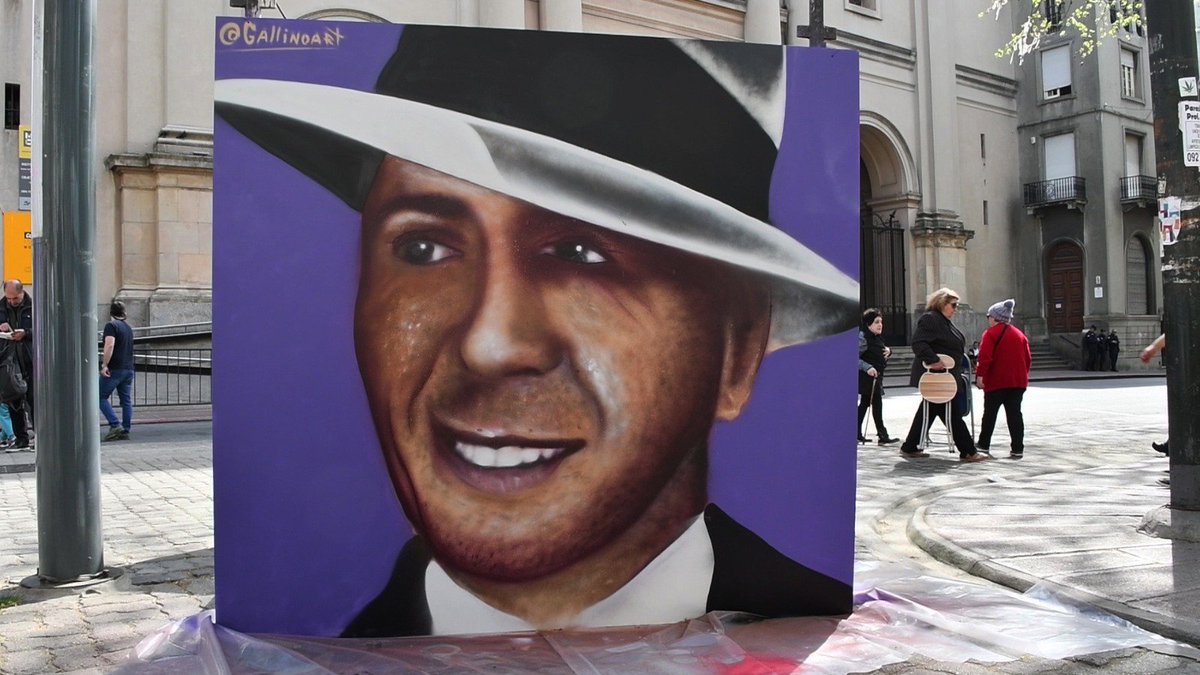 gallinoart's tweet image. Participando de #MontevideoTango pintando a Carlos Gardel y Lágrima Ríos! #Tango #Candombe