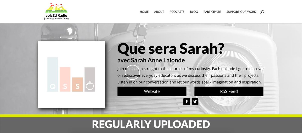 The @voicEdcanada website got a new look! It's easy to access and navigate. 

You can check out my podcast page here:
voiced.ca/project/que-se… #QueseraSarah

And discover a multitude of other #EduPodcasts here: voiced.ca/podcasts/
