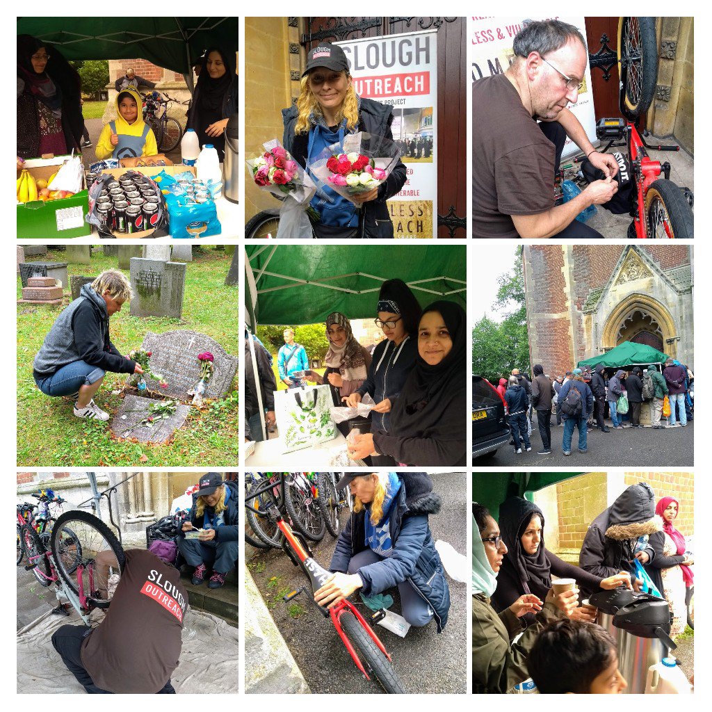 SloughOutreach's tweet image. Sunday afternoon weekly #BikeWorkshop🚲 and #SoupRun for the homeless at #StMarysChurch with volunteers @londonsloughrun. 
#workingtogether providing help and support to those in need in our communities #Slough come rain or shine 🌦️ #HomelessOutreach #Bikes4Homeless #GetInvolved