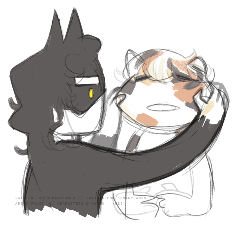 somanyfangs's tweet photo. this is the best thing i have ever drawn. i might as well quit doing art now cause i'm never gonna create anything that's better than this. // support me on https://t.co/zlQJGdOSjB for more fine, exquisite, flawless art like this // art™ + tuxedo © me; calico © @erokubi https://t.co/u3MA8rFfM9