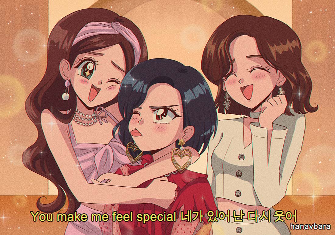 hanavbara's tweet photo. feel special as a 90's anime ✨ #TWICE https://t.co/UKPouZlLE1