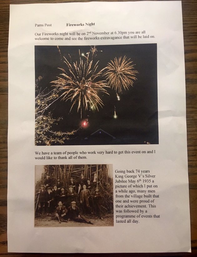 Tonight marks the return of #pamspost after her summer break 😊 This week all about #hertfordheath fireworks 🎇🎆 #local #villagelife #localevent #community