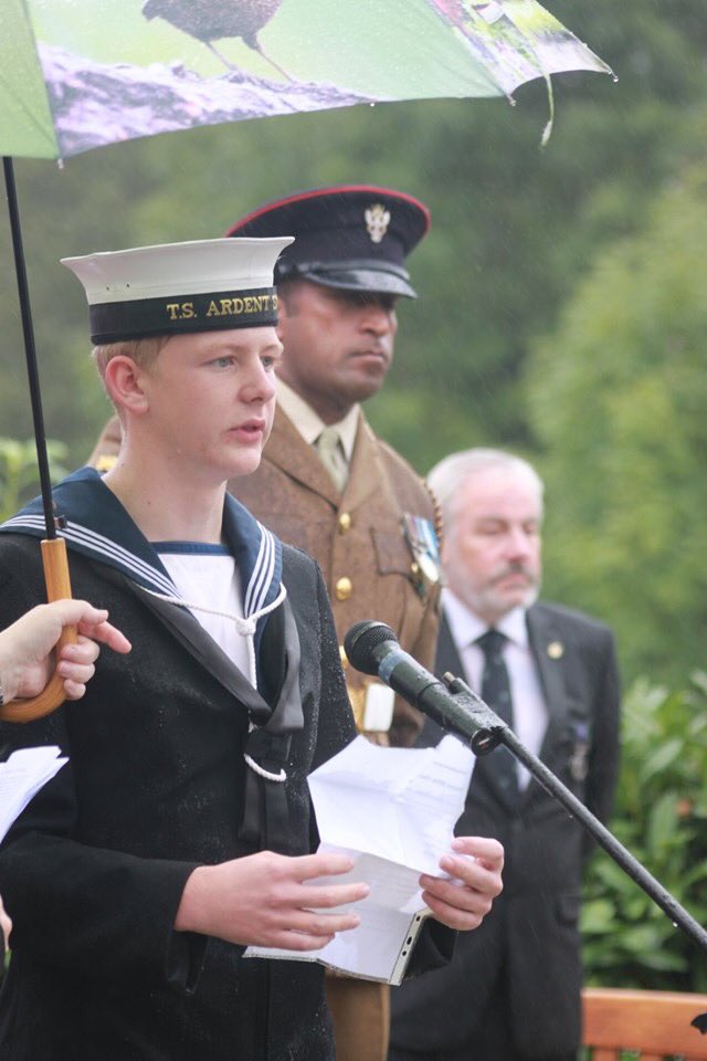 <a href="/BollMaccSCC/">Boll&Macc Sea Cadets</a> Fabulous  reading by Hayden today at the Kerridge War memorial service. Thank you so much for attending