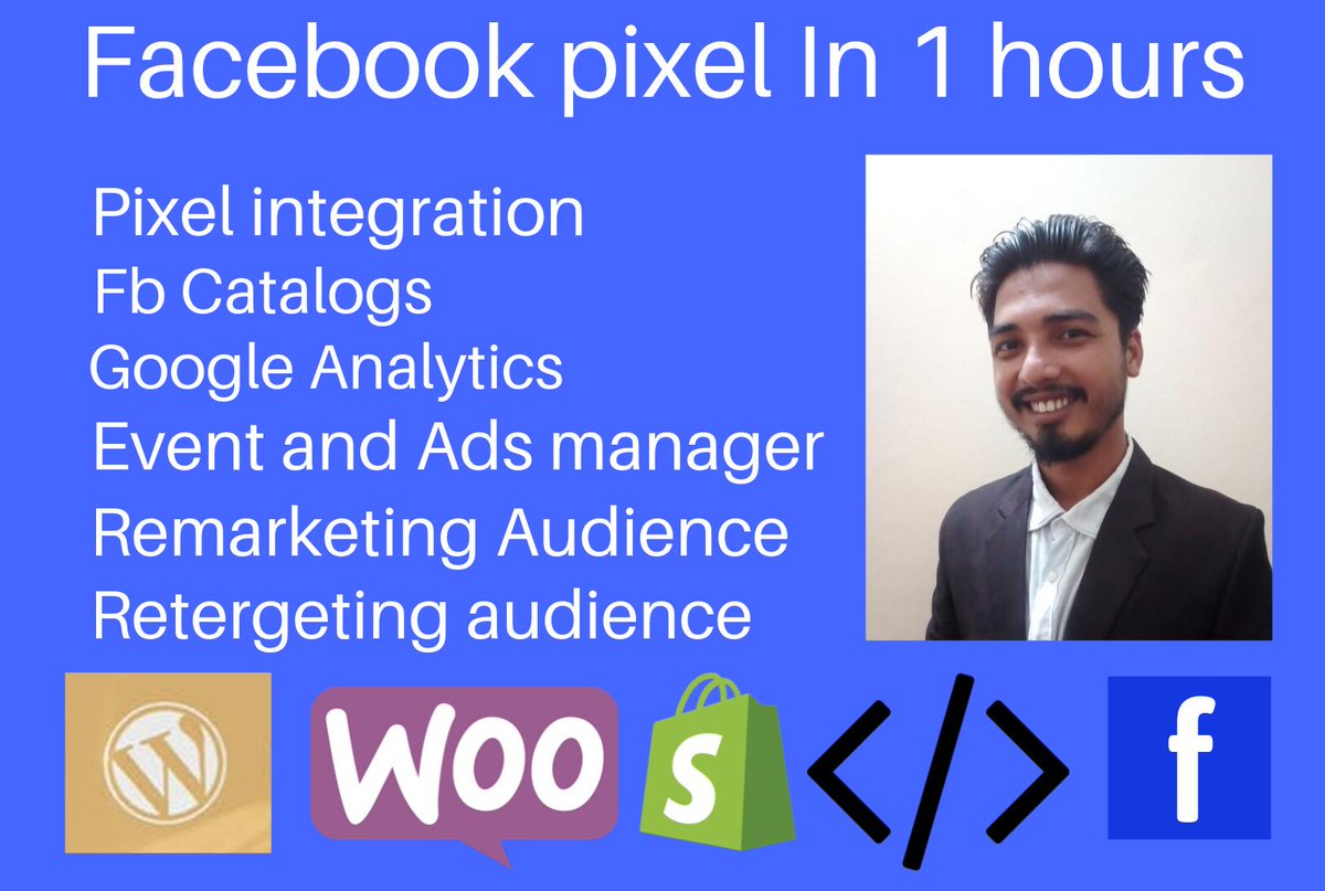 Imranjohanr's tweet image. Do you want to setup Facebook pixel in your website or online store for track your target audience and want custom audience retarget and FB catalog, google analytices setup.
bit.ly/imran-facebook…
#facebookpixel #socialmediamarketing #SocialMedia #facebookads #DigitalMarketing