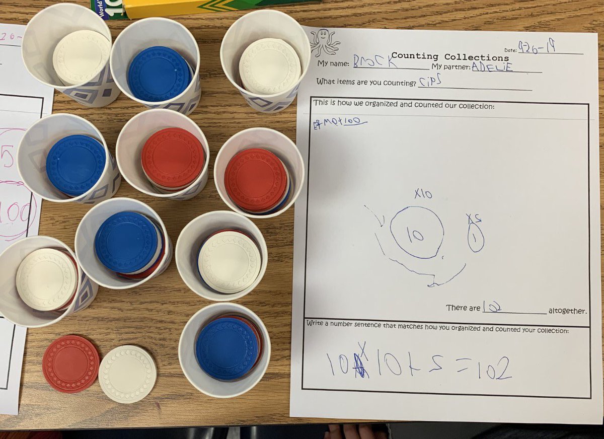 principalcda's tweet photo. So impressed with our new teacher’s students’ representations of their counting collections. It means a lot to me when folks take the time to share their work. Thanks Ms. Kells for your thoughtful work. #countall https://t.co/SMoUFTkVKb