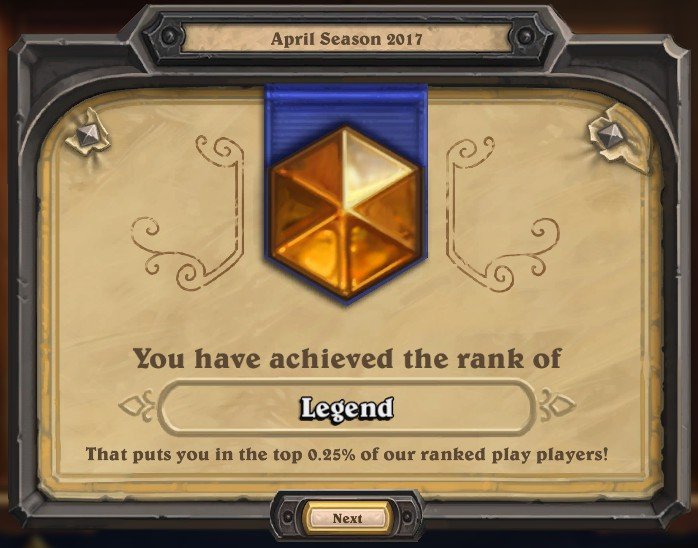 LifeLimit94's tweet image. First Legend #Hearthstone