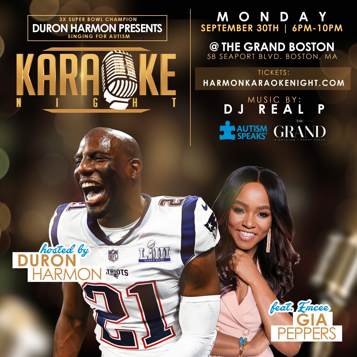 autismspeaksbos's tweet photo. 24 hours until #HarmonKaraokeNight!!! Who will be there celebrating a BIG win and fundraising for a good cause? What is your go to karaoke jam? Grab your general admission tickets at https://t.co/U9weTepzgS #TheGrandBoston #VeloVodka #KaraokeNight https://t.co/GCRlQ85vmT