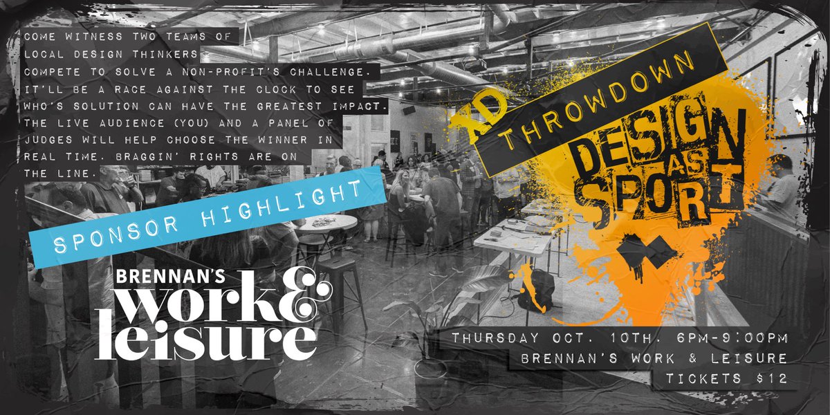 XDThrowdown's tweet photo. ✨SPONSOR HIGHLIGHT ✨
HOW RAD WAS OUR VENUE LAST #xdthrowdown?!? Well @brennansmidtown is our space sponsor &amp; honestly the coolest place we could think of continuing the legacy of awesome that goes down at the #xdt!  🙏🏼 #XDT #designthinking #designasasport https://t.co/T0E3TJAawE