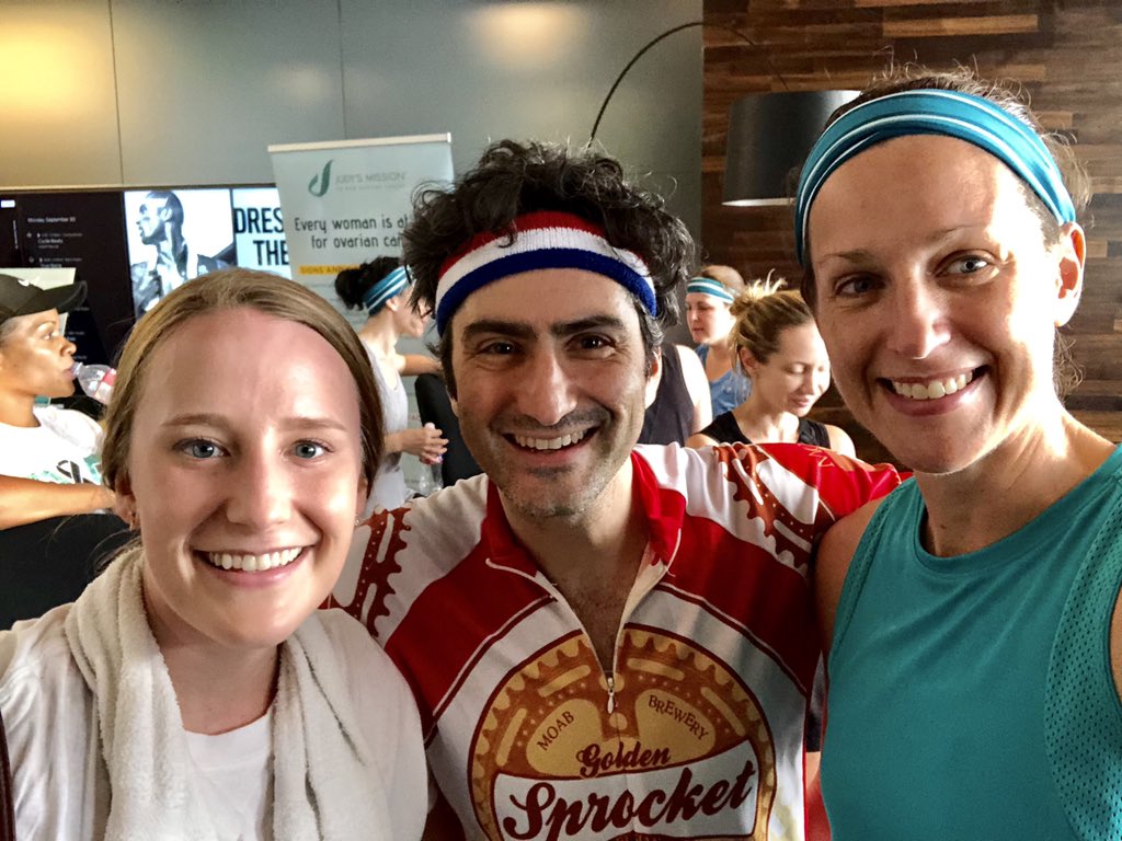 nicoleflemingmd's tweet photo. Our @MDAndersonNews HAL Gyn Onc team spinning in full effect supporting #ovariancancer awareness #wheeltosurvive #judysmission @aaronshafer99 @LaurenPCobb @TaylorJolyn @PamSolimanMD https://t.co/m24XclKDDE