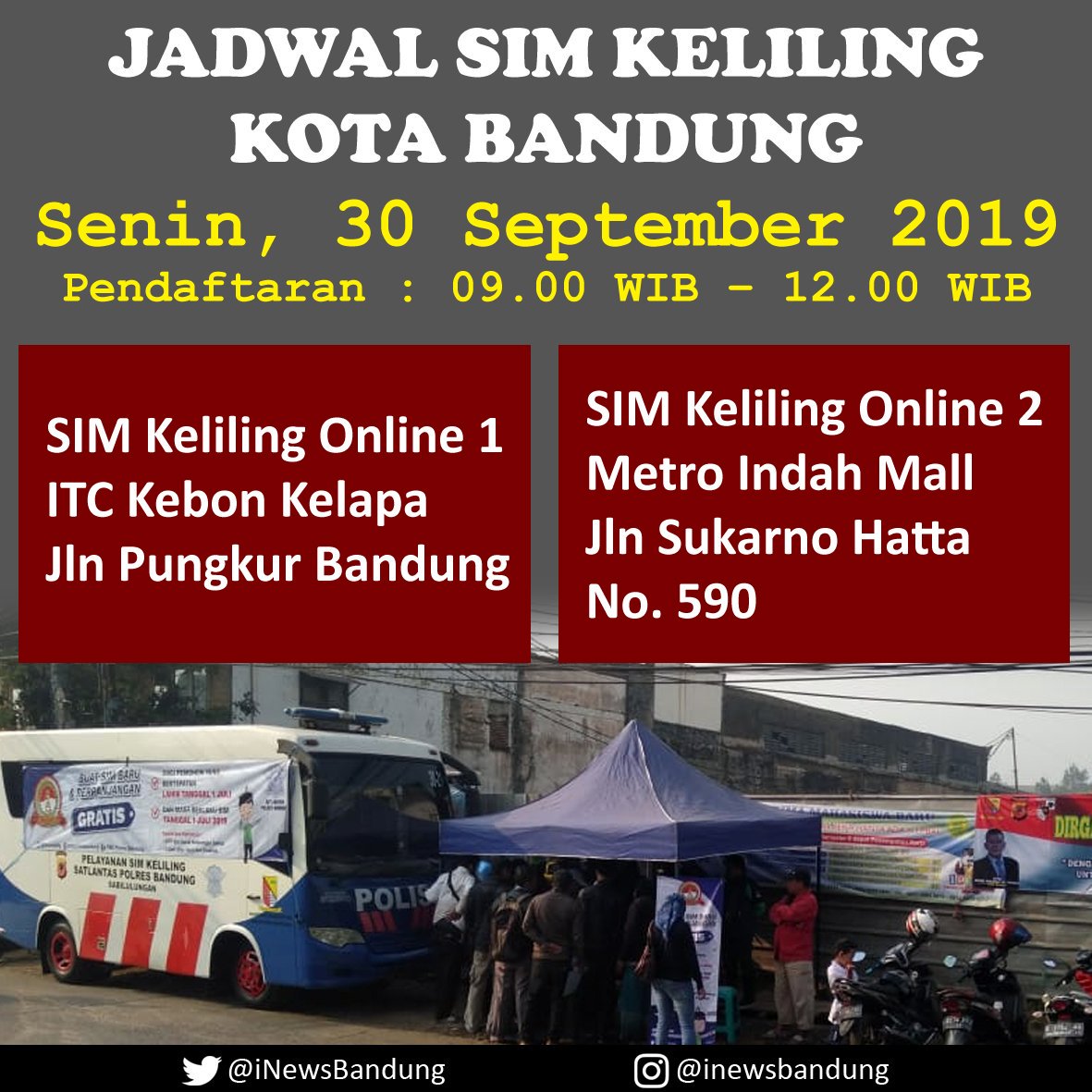 iNewsBandung's tweet image. Jadwal #SIM #Keliling #Bandung #Jabar #iNews #Dingin #Senin