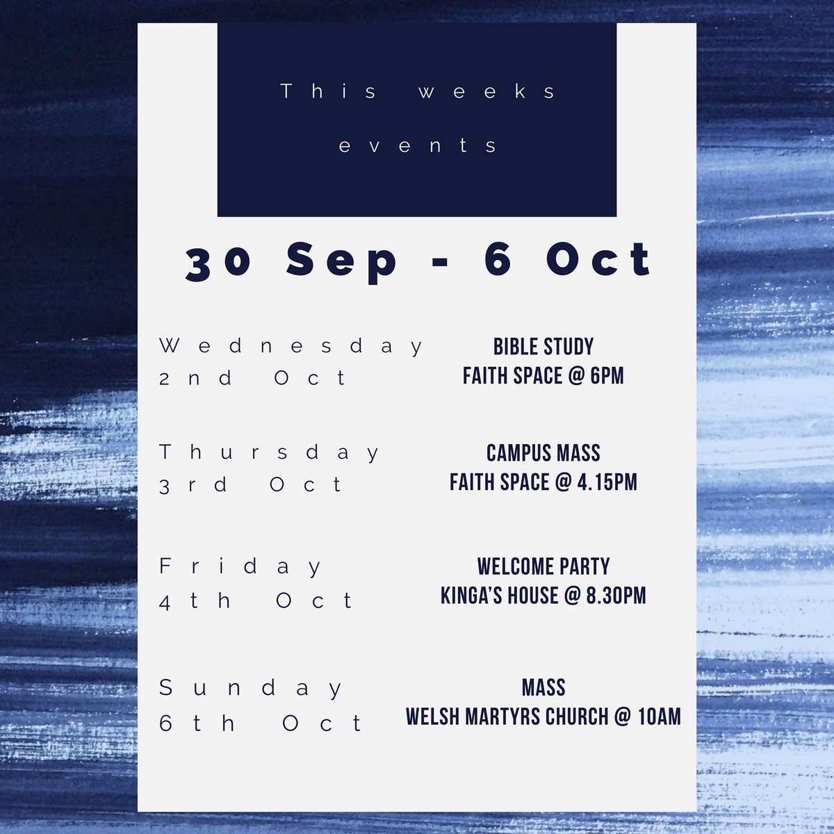 CathSocAber's tweet image. Summary of this week 🙌🏼 #CathSoc #AberystwythUniversity