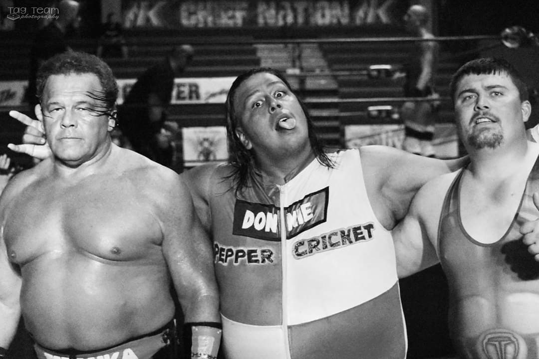 Clint Dye - @TagTeamPhotographyDYE on Facebook (@cdye56) on Twitter photo What a team this was last night. <a href="/D_Peppercricket/">Donnie Peppercricket</a> <a href="/Tim_Rhodes_/">Tim Rhodes</a> and <a href="/NativeTatanka/">Tatanka</a> during <a href="/CEWlive/">Central Empire Wrestling</a> ManCountry Mania in Keokuk, Iowa. What a team this was last night. <a href="/D_Peppercricket/">Donnie Peppercricket</a> <a href="/Tim_Rhodes_/">Tim Rhodes</a> and <a href="/NativeTatanka/">Tatanka</a> during <a href="/CEWlive/">Central Empire Wrestling</a> ManCountry Mania in Keokuk, Iowa.