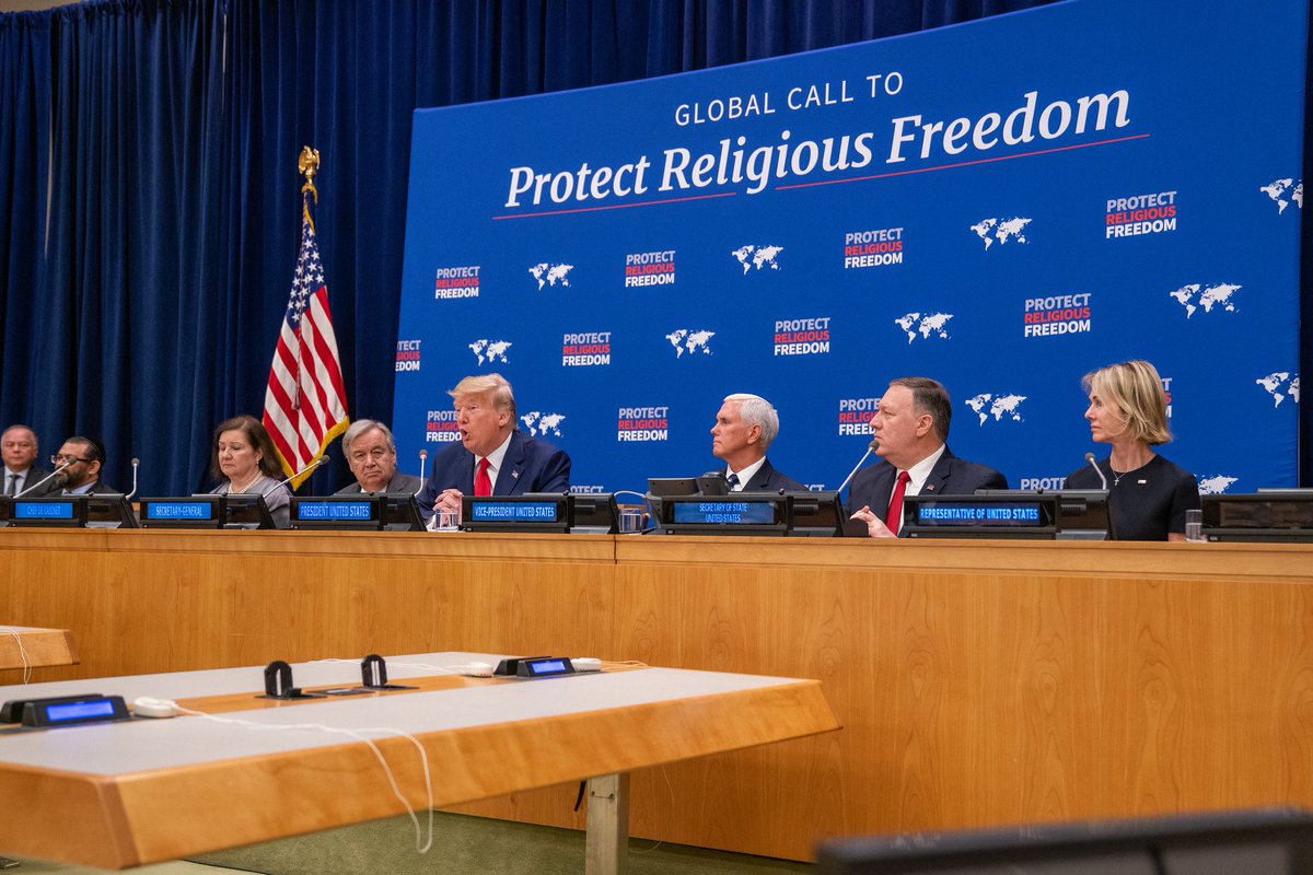 StateDept's tweet image. Approximately 80 percent of the world&apos;s population lives in countries where #ReligiousFreedom is threatened, restricted, or banned. During #UNGA, the United States called upon the nations of the world to end religious persecution. go.usa.gov/xVGBw