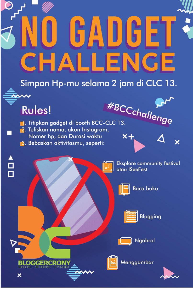 bloggercrony's tweet photo. Hari keempat #BCCISeeFest2019. Yuk, datang ke booth Bloggercrony (CLC 13)!

Hari ini ada: coaching clinic bareng @tuhunugraha buat yang udah daftar, blog checking bareng @puntow78 @monicaang2 buat yang udah datar, no gadget challenge, #ArisanCrony, pameran produk #Bloggerpreneur https://t.co/JgynVCVnnF