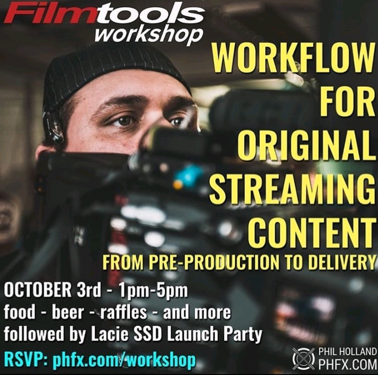 richka's tweet photo. Attn: Film Production Friends: Oct 3rd @Filmtools is partnering with Lacie, Panasonic Lumix, Atomos, RED, HP,  MLogic for a Workflow for Original Streaming Content Workshop.  LaCie Rugged SSD Pro Launch Party to follow! Food, beer, prizes! For more info: https://t.co/pNCapPa3Yk https://t.co/LzkmWxdpab