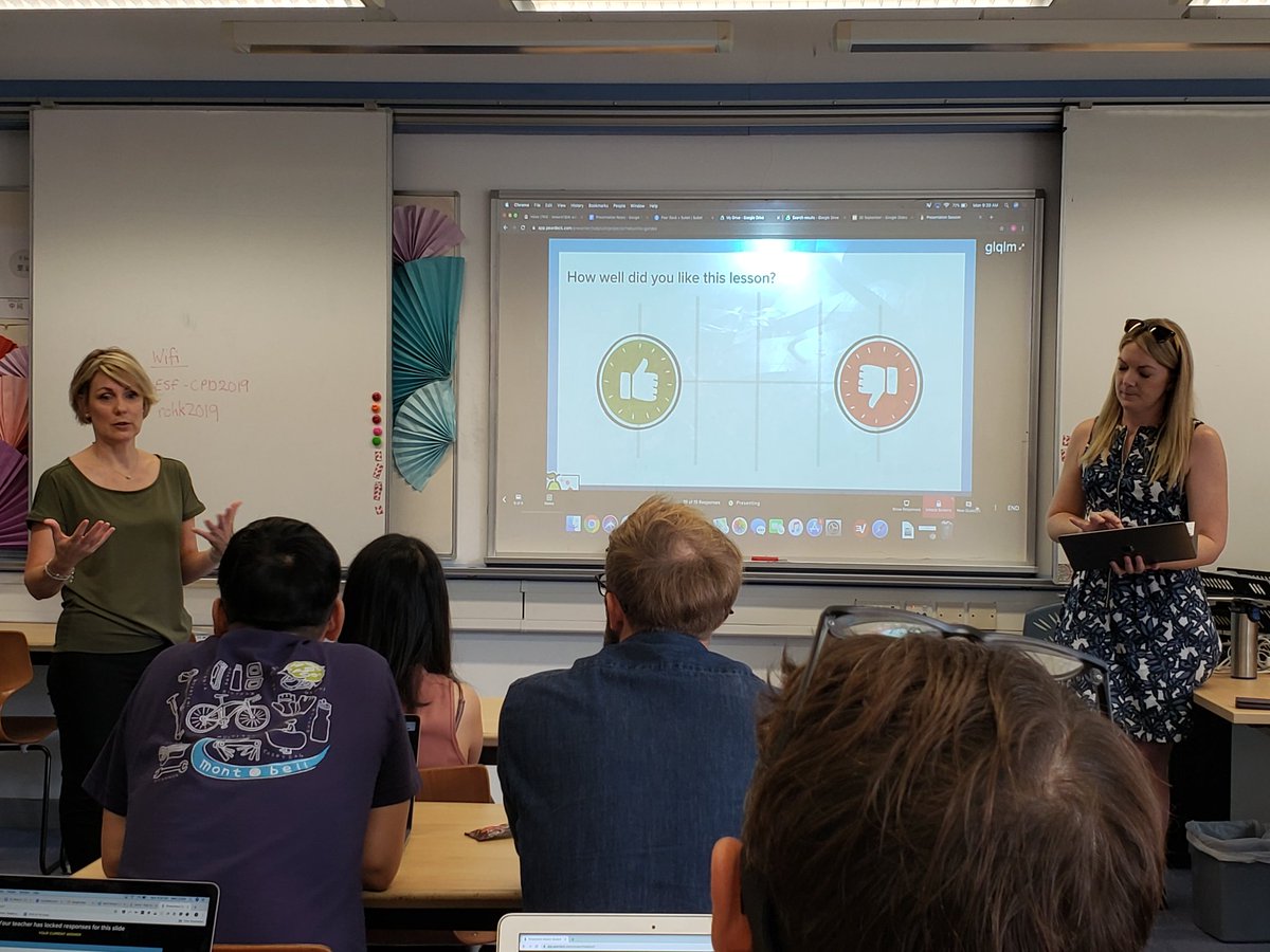 stearskatie's tweet photo. Learning about the features of @PearDeck at @ESF_comm CPD day @RCHKschool #esfice #edtech https://t.co/MiZb0vD1YX
