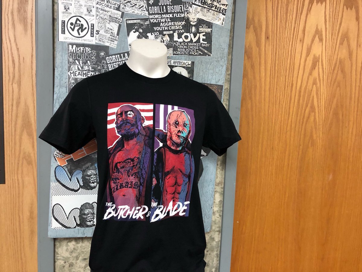 the_LVAC's tweet photo. https://t.co/Xt5E3XhGVl - seven color print for @BraxtonSutter and @andycomplains. Art by @redneck_kungfu.
.#butcherandblade #andywilliams #braxtonsutter #pepperparks #buffalony #everytimeidie #indywrestling #etid #roadwarriors #nightbreed #maniac #redneckkungfu #aew https://t.co/PpX9nBhOEO