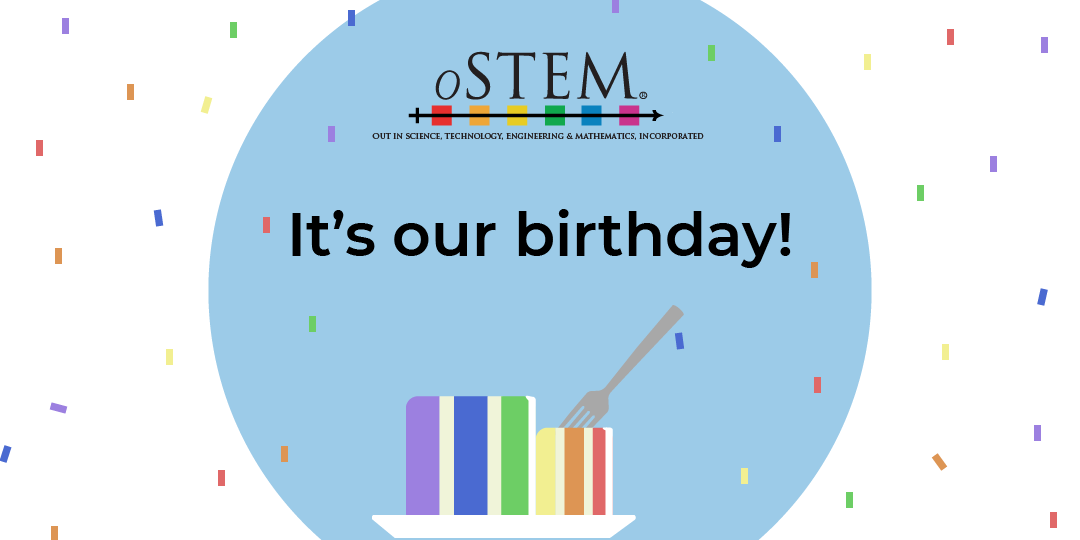 OUTinSTEM's tweet photo. It's our birthday today! 10 years ago we incorporated as a non-profit. Grab a slice and celebrate with us. It's not too late to contribute to our birthday fundraiser. Funds raised go towards helping students attend our 9th Annual Conference. https://t.co/XHx9G6ixBE 🌈 https://t.co/s58DafPPl5