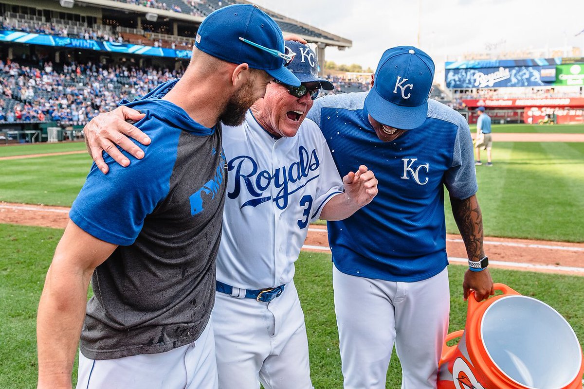 Royals's tweet photo. Ned’s big league journey was capped off by the first and only #SalvySplash of the season. 🌊 https://t.co/988enhGkWO