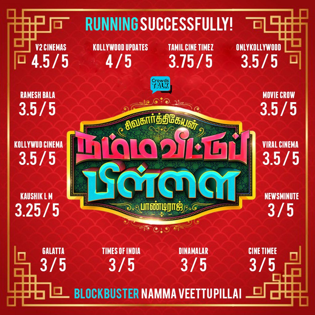 BenPJ_'s tweet photo. Supporting Good Movie means a lot,
#Sivakarthikeyan's #NammaVeettuPillai
is turning out to be - #BlockBusterNVP 

#CrowdsTalk - #NVPReview's - Thank you all for
your Love &amp; Support - #SKFans

@AllIndiaSKFC
@Siva_SK_Blood
@vimalraj952
@Addicted_to_SK
@SKfanatics

#SK / #NVP / #CRT https://t.co/94mJYO2DPR