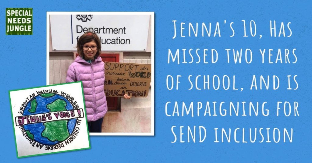NEW POST: Jenna's 10, has missed two years of school, and is campaigning for SEND inclusion. Today, she’s written for SNJ, introduced first of all by another awesome teenage campaigner, SNJ columnist, Siena Castellon specialneedsjungle.com/jennas-10-miss…