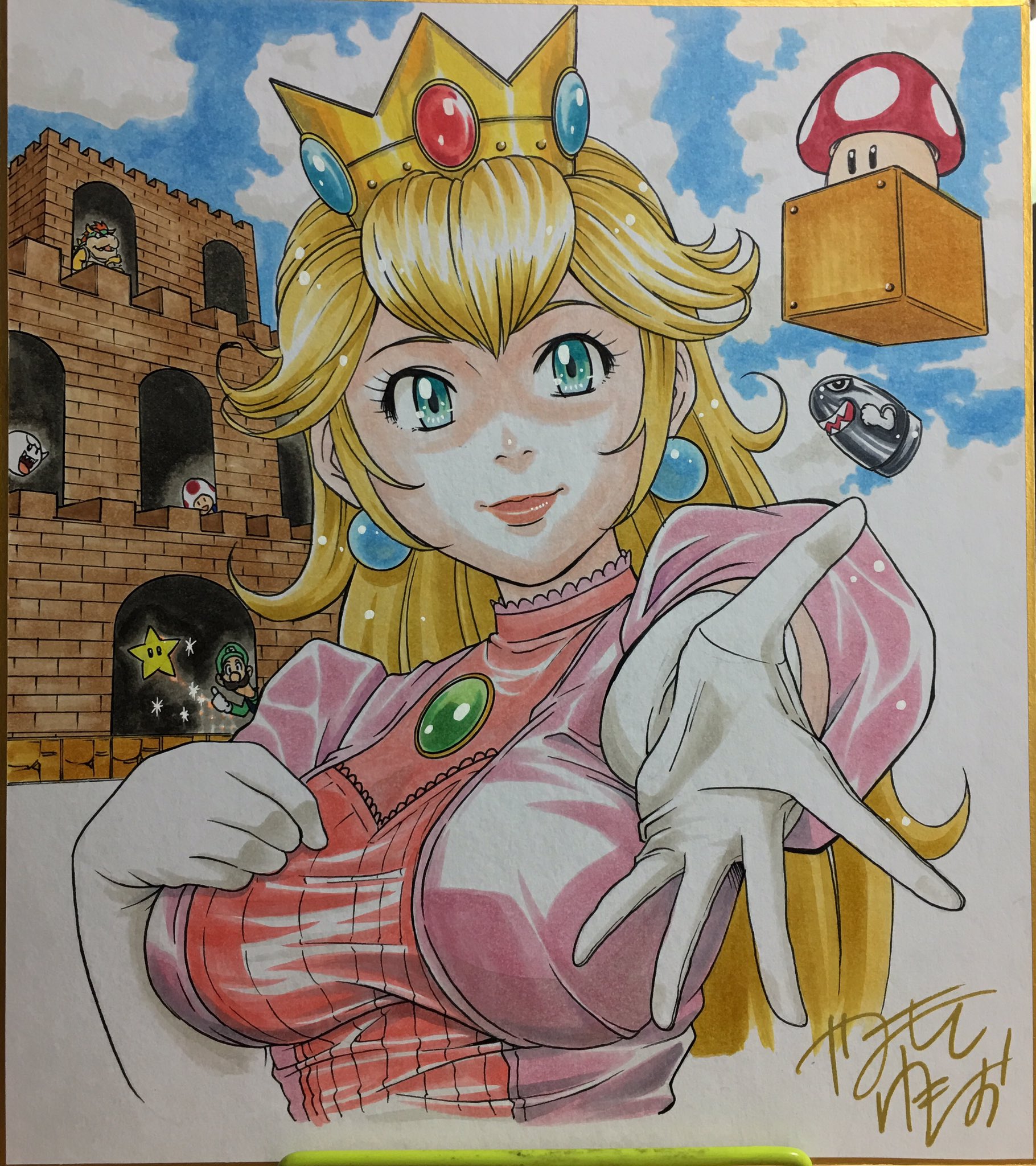 تويتر やまもとゆきお 漫画家 レトコン愛好会no 1078 على تويتر レトロコンシューマー愛好会イラスト部 スーパーマリオブラザーズ ピーチ姫 初描きピーチ姫です T Co 0vitjrygmi